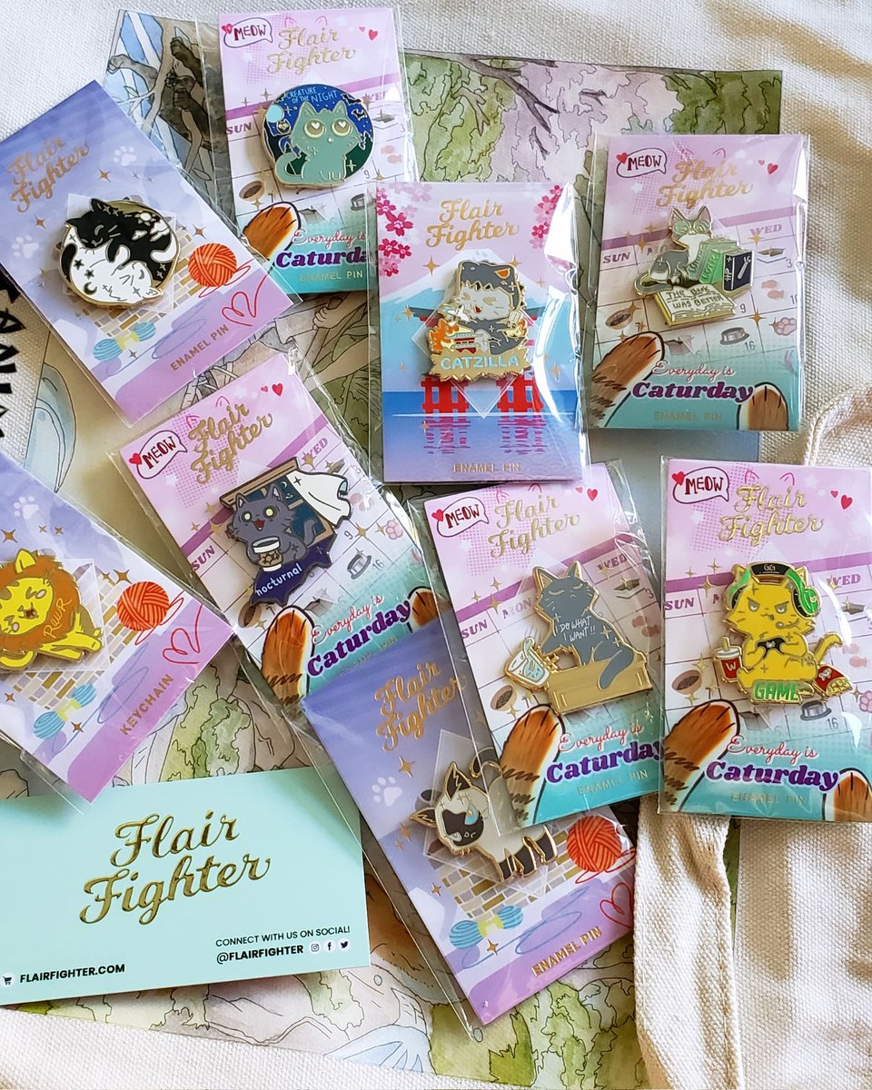 Flintera (@flintera) on Twitter photo #animebanzai2023 artist alley haul! Saw these kitties and had to have 'em 😍 #thehubs may think it was too many, but who could say no these awesome #enamelpins from <a href="/FlairFighter/">Flair Fighter</a> ?! #animebanzai2023 artist alley haul! Saw these kitties and had to have 'em 😍 #thehubs may think it was too many, but who could say no these awesome #enamelpins from <a href="/FlairFighter/">Flair Fighter</a> ?!