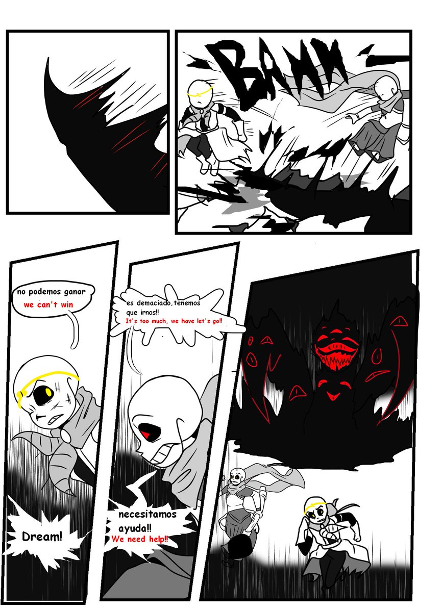 0verKill404's tweet image. part-30 and 31
que onda!? esta es la noticia !
taking up the comic again, this time I did it on a friend's laptop since the PC still has defects hehehe
It is in Spanish and English already together
#comic #TheRedApple #undertale #EvilC