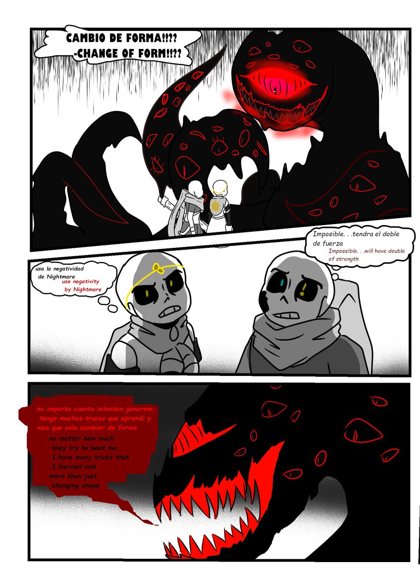 0verKill404's tweet image. part-30 and 31
que onda!? esta es la noticia !
taking up the comic again, this time I did it on a friend's laptop since the PC still has defects hehehe
It is in Spanish and English already together
#comic #TheRedApple #undertale #EvilC