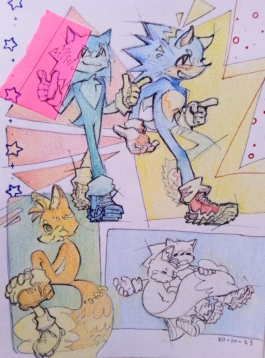 Doodle page from class :o #SonicTheHedgehog