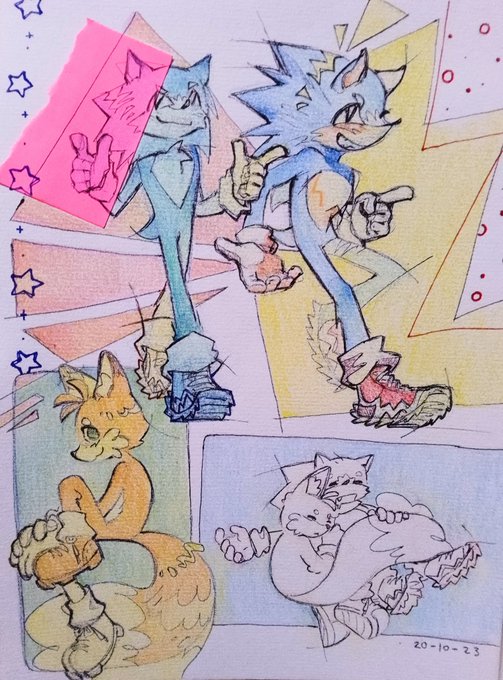Doodle page from class :o #SonicTheHedgehog