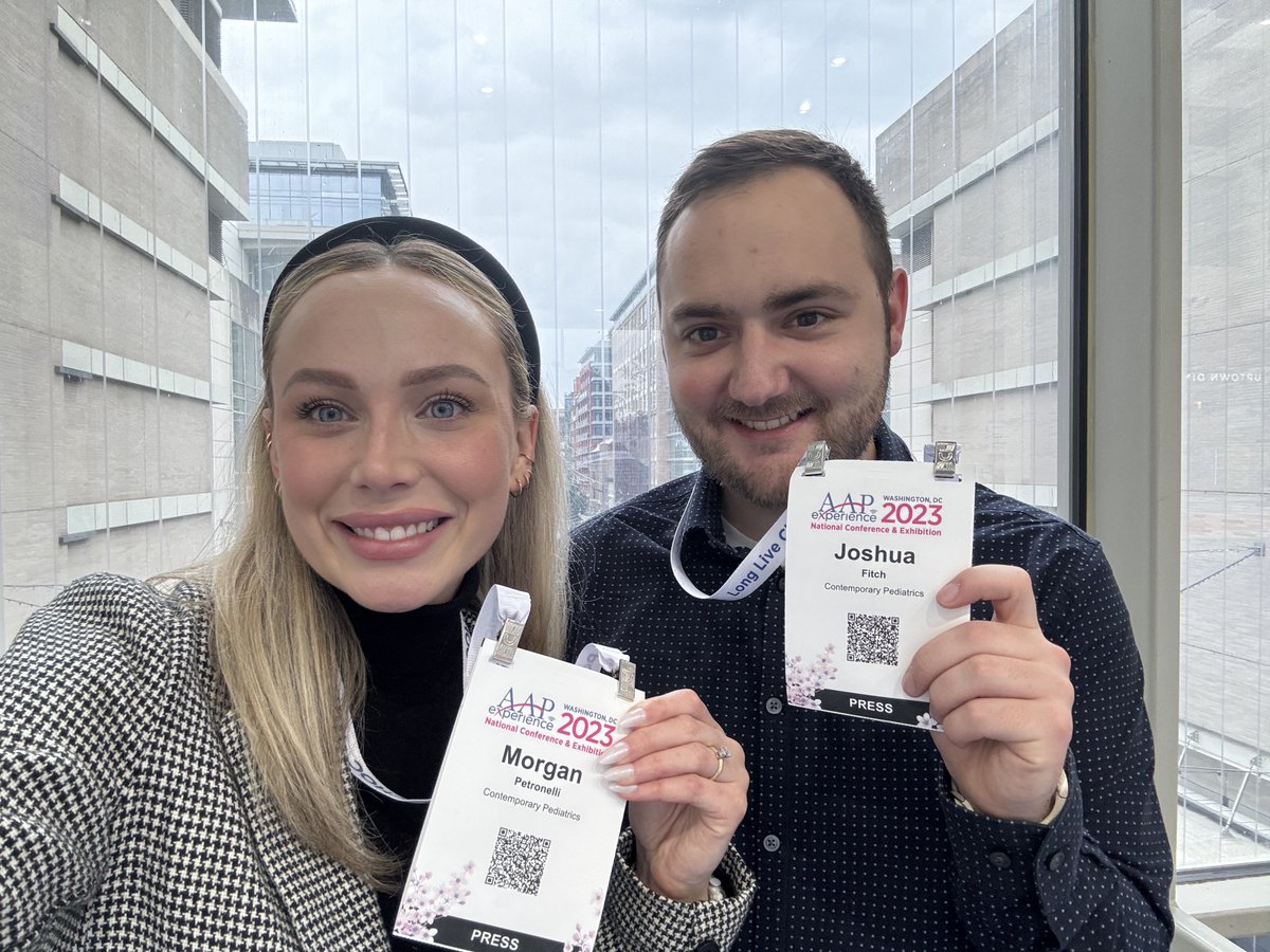 ContempPEDS's tweet photo. Managing editor Morgan Petronelli (@PetronelliMedia)  and editor Joshua Fitch (@JFitchMedia) have arrived at @AmerAcadPeds National Conference and Exhibition in Washington DC! Be sure to visit https://t.co/4IOsErqpO9 throughout the weekend for the latest in pediatric health care. https://t.co/E0zV0qOoMr