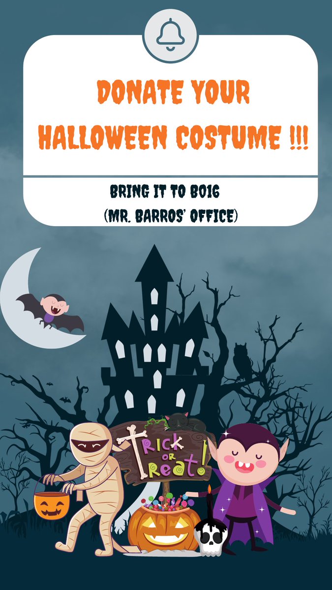 **** PLEASE, SHARE THIS POST****

This year, we are launching the "Halloween Costume Closet". With your help we can assure that all kids have a fun Trunk or Treat.  We are accepting donations of gently used Halloween costumes until next Thursday, 10/26.