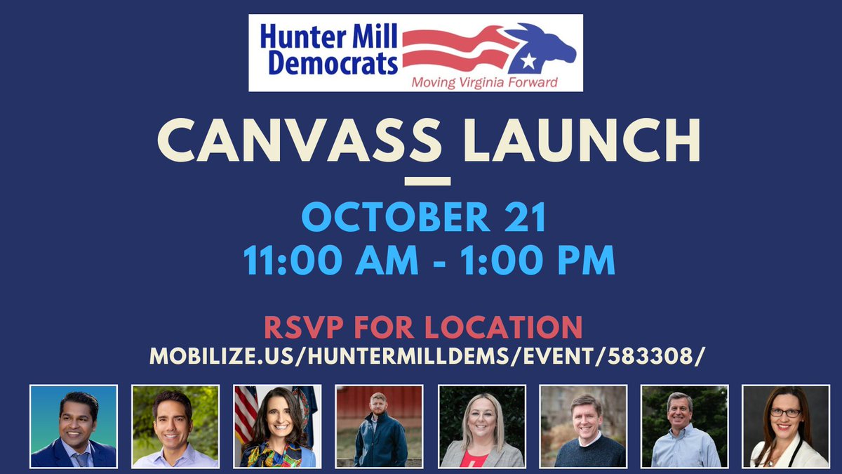 📢Join the <a href="/HuntermillDems/">Hunter Mill Democrats</a> for our Vienna canvass launch on Saturday, October 21...RSVP at  mobilize.us/huntermilldems…