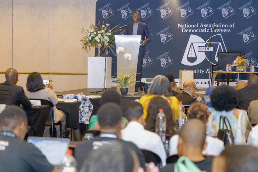 NADEL Policy Conference - 20 October 2023: Honourable Minister of Justice and Constitutional Development, Mr Ronald Lamola addresses NADEL members.
#nadelprogressivelawyer #nadeldigimag #nadelagm2023 #nadelconference2023