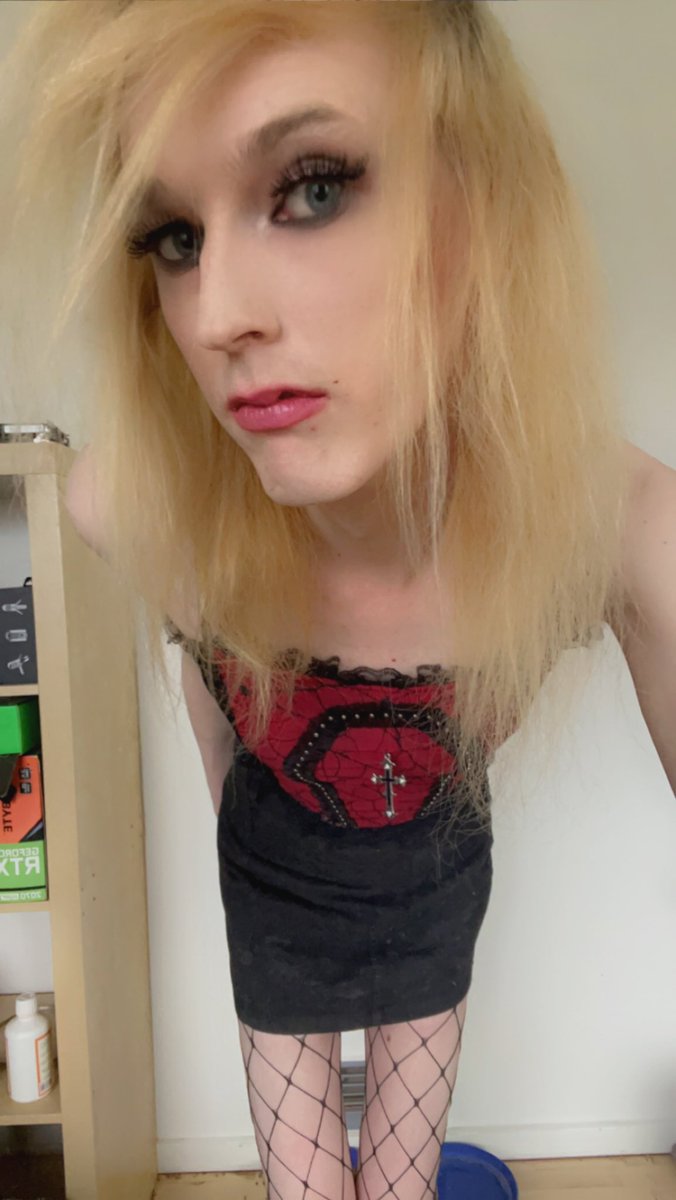 KinkyCatty's tweet photo. Few more pics from “Goth GF” look attempt 😝 #twink #femboy #goth #nsfw #nsfwtwt #sissy #crossdress https://t.co/sriSQ7zVKM