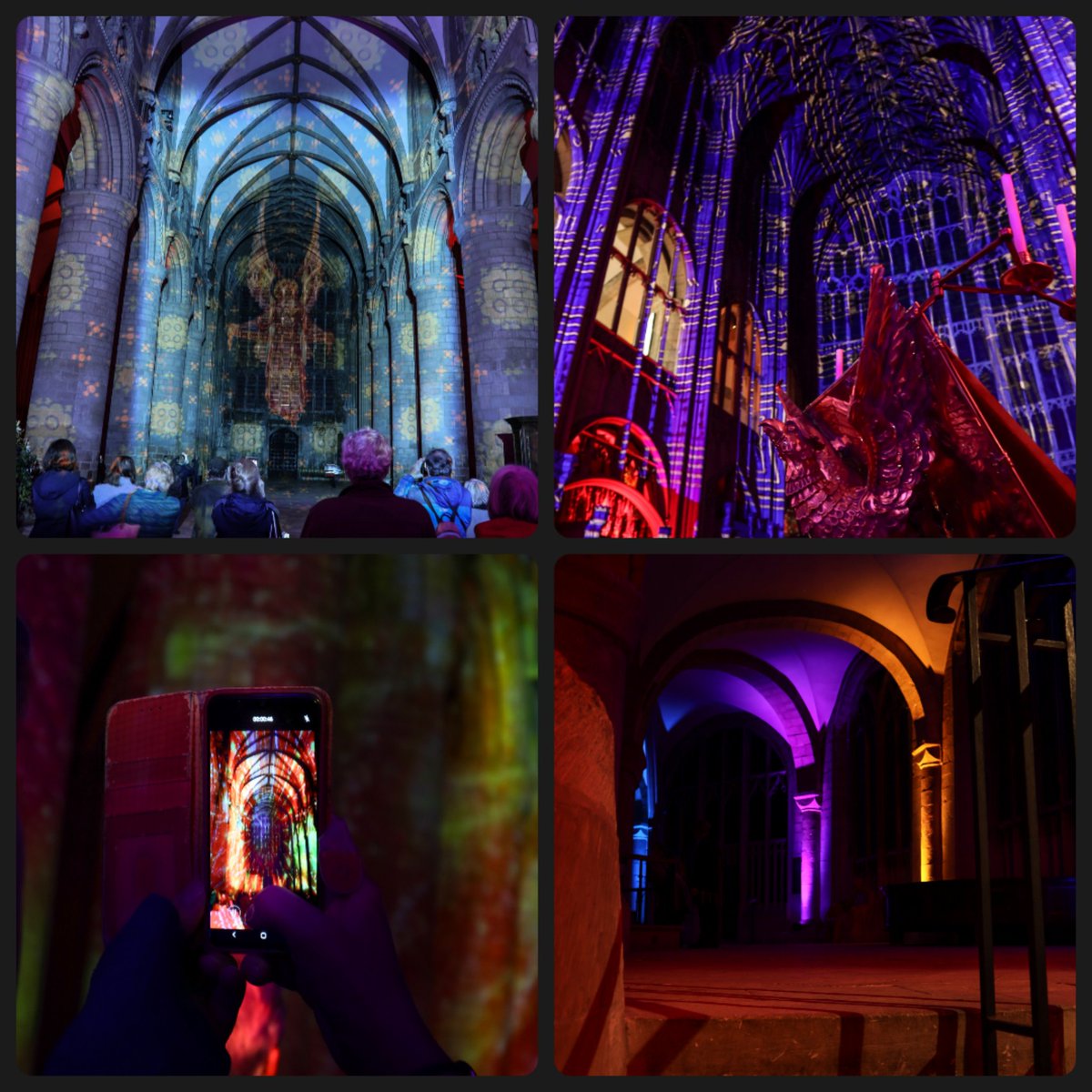 A few photos of Light Eternal by Luxmuralis at Gloucester Cathedral Thursday night 🤩 Looks amazing on the architecture! Absolutely loved every moment of it ✨ 

#LightEternal #luxmuralis #gloucester #gloucestercathedral #photography #art