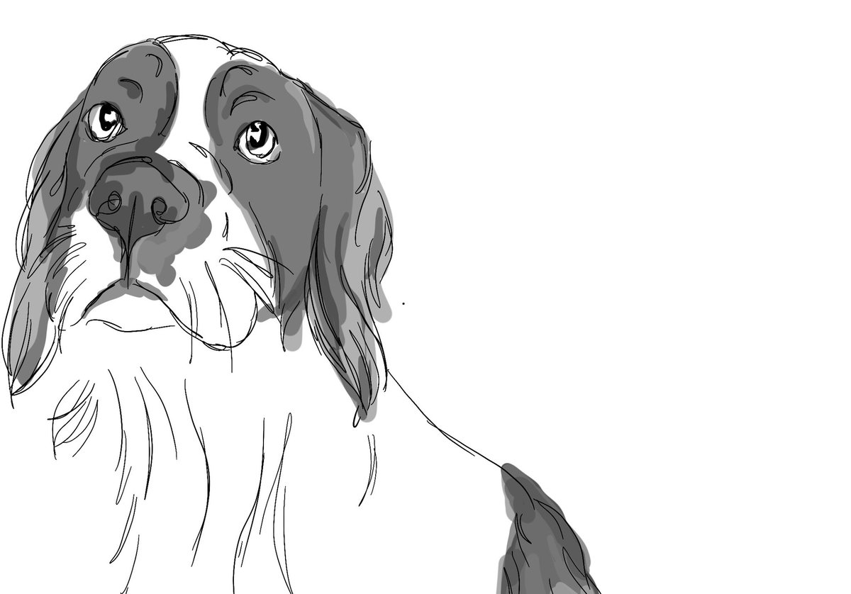 Selfie and a sketch! 
My little bestie Beau, in monochrome! ✏️