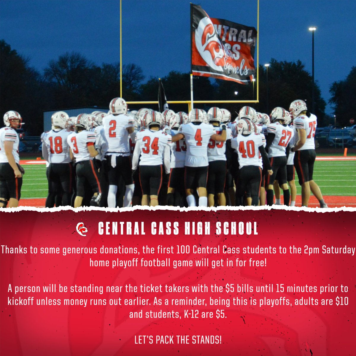 Attention all Central Cass Students!!! #gosquirrels