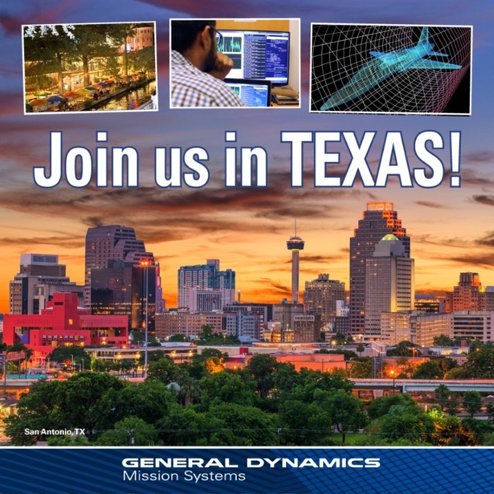 GDMS's tweet photo. #FeaturedLocationFriday
.
Be a part of a team that develops products & solutions that ensure our service members are completing complex missions around the world w/critical technology that was made smarter by you.
.
Join us in Texas! ⭐ https://t.co/TqiUeezMjt
#JobsInTech https://t.co/5mDQsW9oSX