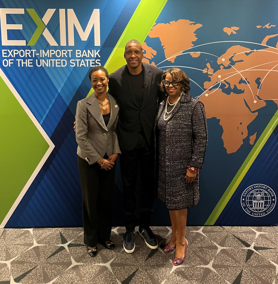 USTDAdirector46's tweet photo. I agree with @Raptors President and @GiantsofAfrica Co-Founder Masai Ujiri. High-quality infrastructure creates ecosystems of opportunity in so many aspects of our lives, from #digital to #healthcare to #sports. Thank you @EXIMChair Lewis for hosting us at #EXIM23. https://t.co/x06EOUSPMi