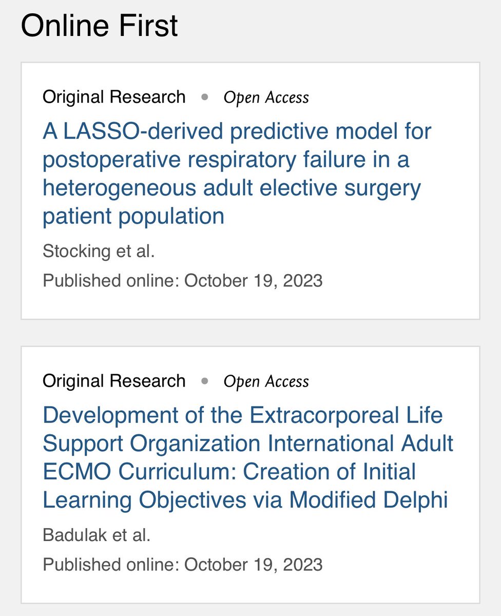 🏆 It’s a milestone day for us at #journal_CHESTCritCare: our 1st time w 2 new articles published on the same day!