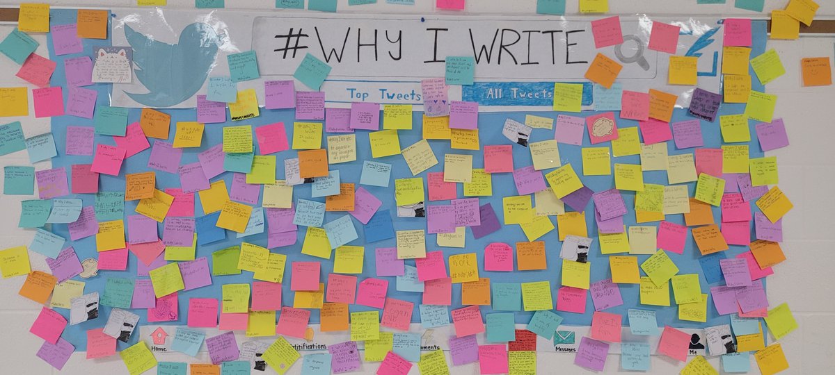 Salem Sharks showing off their #whyIwrite for the National Day on Writing! #sharkswriting #riseup