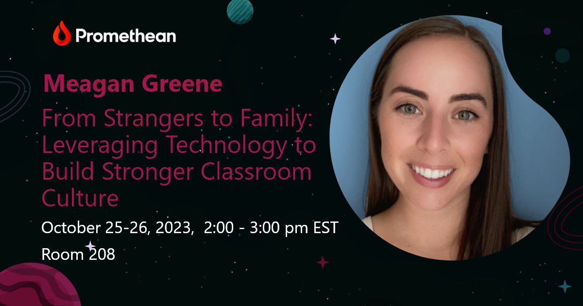 Promethean's tweet photo. ๐ The key to a successful classroom is a strong culture where students care for themselves and others. Join us October 25-26 to learn how to foster a greater sense of community in our classrooms! #scedtech https://t.co/5dK0ARZX2j
