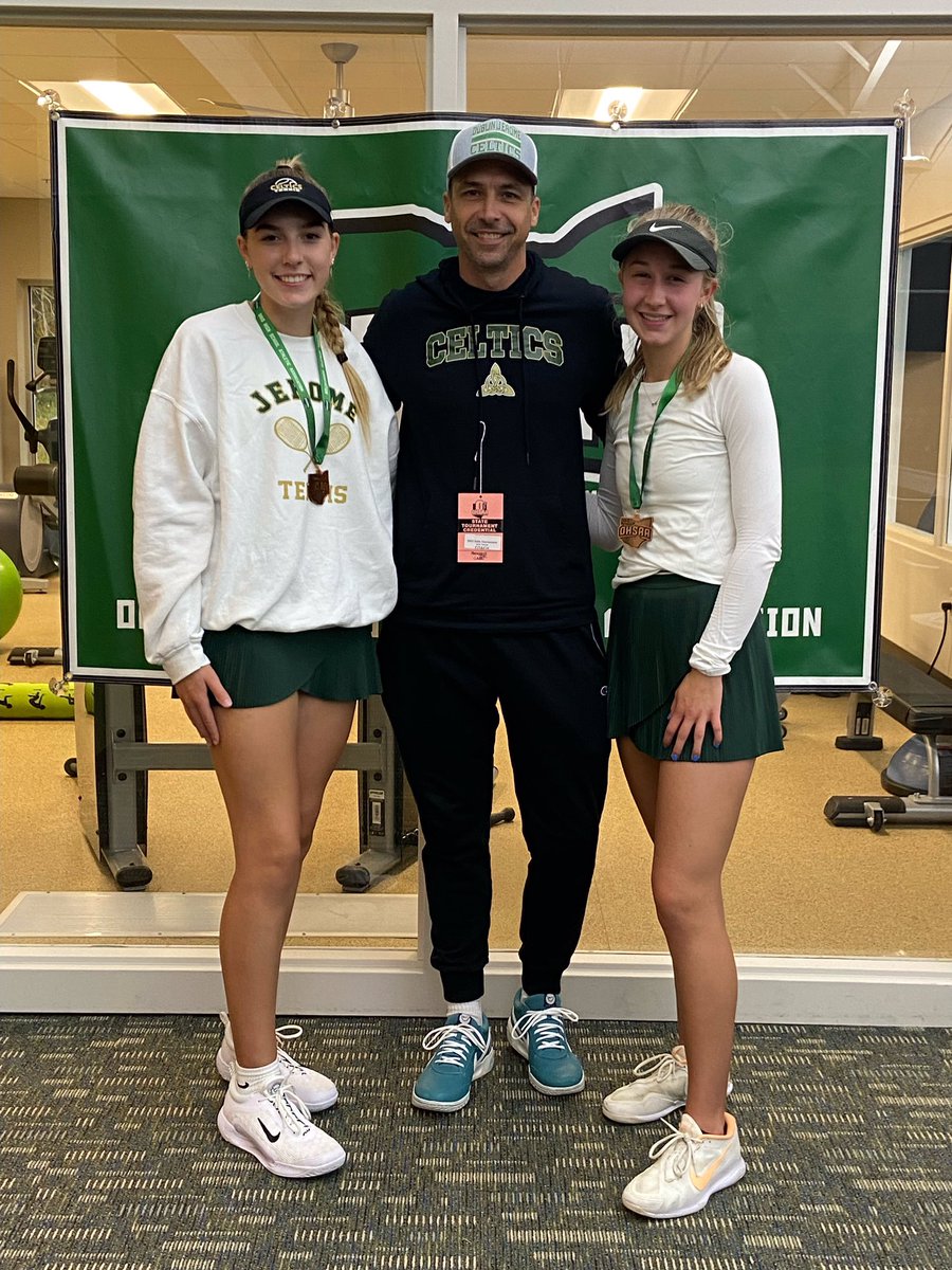 Congratulations to Lydia Foster &amp; Adayla Coakley for taking 3rd in the <a href="/OHSAASports/">OHSAA Sports</a> Division 1 State Doubles Tennis Tournament. They defeated a solid Kilbourne duo, 6-2, 6-7 (3-7), 6-3. Huge accomplishment &amp; fantastic season! Thank you, ladies! 🔰🎾👏🏻 <a href="/djhsTennis/">Dublin Jerome Girls Tennis</a> <a href="/dublinjeromehs/">Dublin Jerome HS</a>