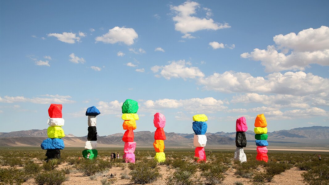Stumm26's tweet photo. @Daniellesharp You could make an escape to the Seven Magic Mountains a short drive outside Vegas. https://t.co/1UQlrn0ZkW