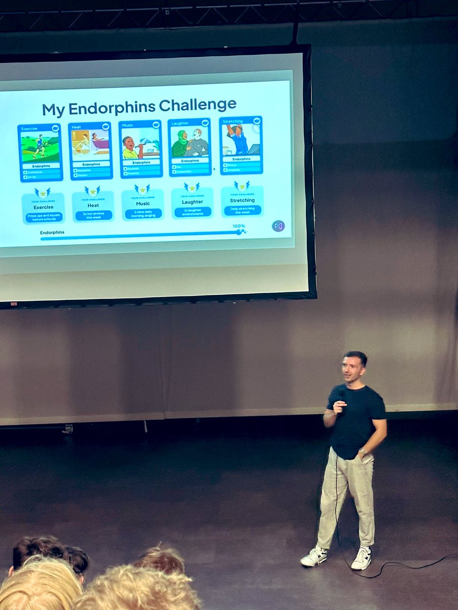 First time being able to see <a href="/tjpower/">Tj Power</a> presenting. Some really important messages and activities which has led me to reflect, identify and provide an opportunity to work on certain areas over this half term☀️ 🙆‍♂️ 🎶 #endorphinchallenge #DOSE #neuroscience