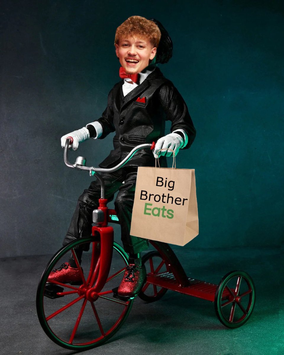 alikay_'s tweet photo. tom riding through the big brother house like jigsaw #BBUK #BigBrotherUK https://t.co/Rq7uL7sp0X