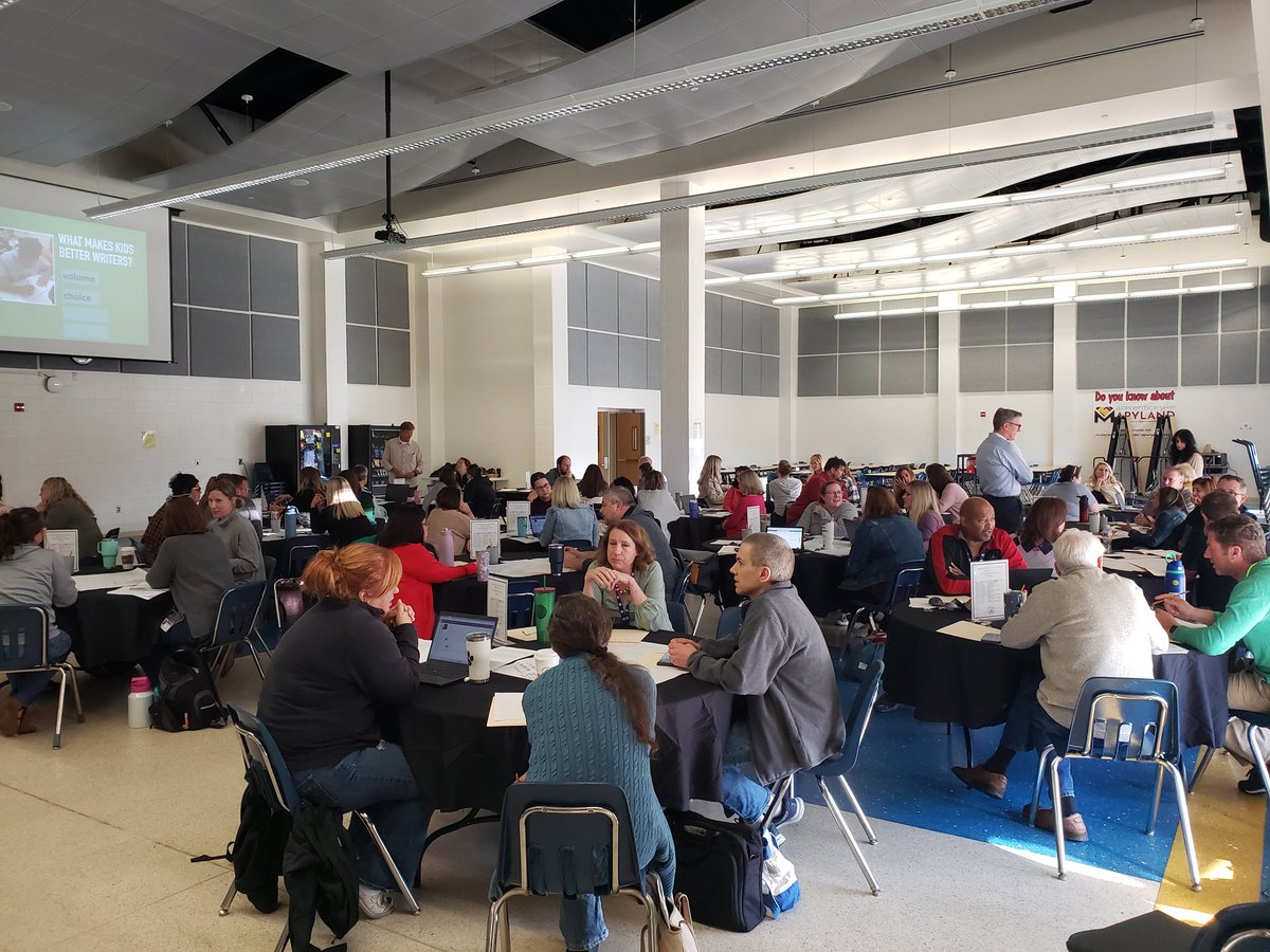 Sec_ELA_CCPS's tweet photo. Dream day of professional learning ! Thank you @KellyGToGo for coming to @calvertnet to share what you've learned as an English teacher and push us to keep improving our practice. https://t.co/ufWVhfT4VP