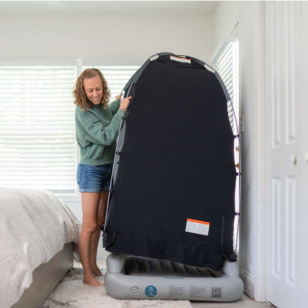 SlumberPod's tweet photo. Yesterday we announced the NEW SlumberTot inflatable travel bed. We're still on cloud nine thanks to all the kind words, support and purchases.

Pre-sales are live now for US customers, and units will ship early November. Order yours today! https://t.co/nSKfJxCMW6