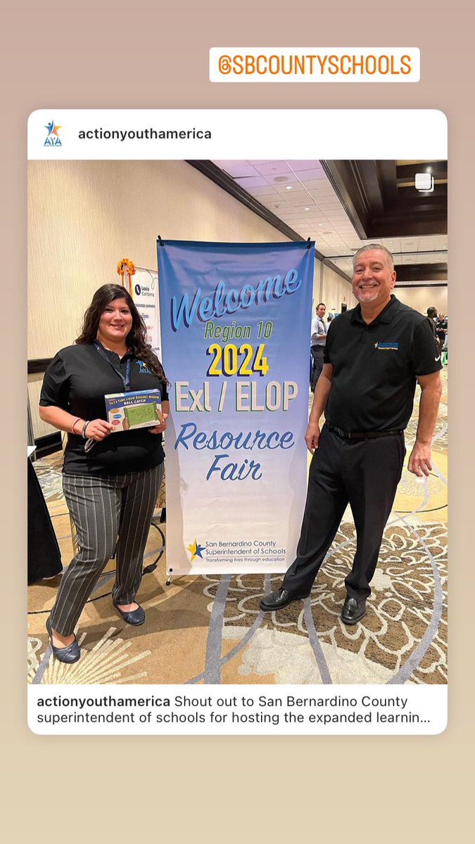 AYA_Programs's tweet image. Shout out to San Bernardino County superintendent of schools for hosting the expanded learning resource fair 2023! Our team left with some great prizes! @SBCSS_EXPLEARN

#ExlResourseFair 

#ActionYouthAmerica #AYA #TeamHighDesert #TeamAYA #ExpandedLearning #AYAStaff