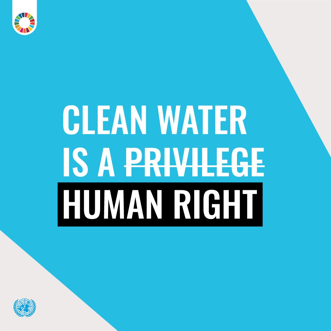 Water is a right, not a privilege. Yet, billions of people lack access to  safe drinking water \u0026 sanitation. The #GlobalGoals aim to address the water  crisis \u0026 ensure access for all., image size:1081x1081