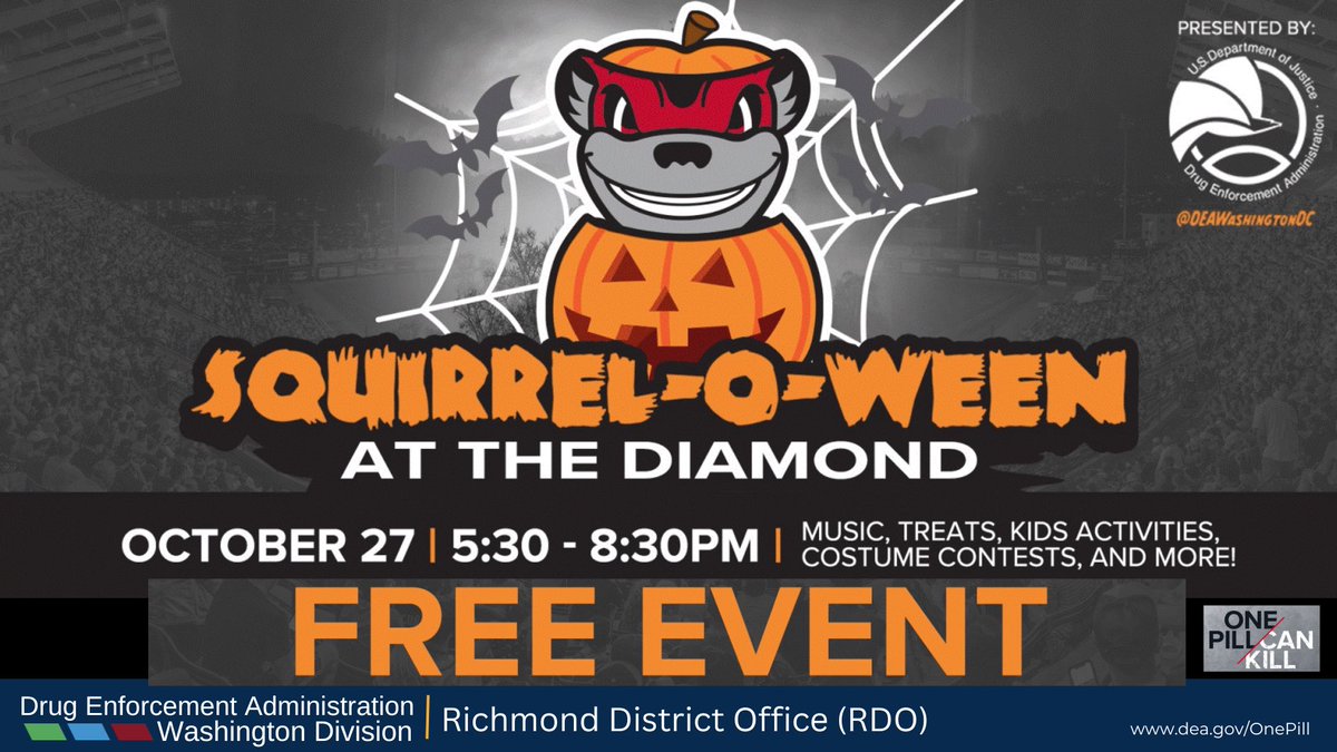 DEAWashingtonDC's tweet photo. Our costumes and treats are ready.  Come and meet our Richmond Office team during the @FlyingSquirrels #Squirrel-O-Ween at the #TheDiamond Stadium.  Friday, October 27 | 5:30 - 8:30 PM. Free hayrides, free games/crafts and more! https://t.co/9Uxd7skZwd