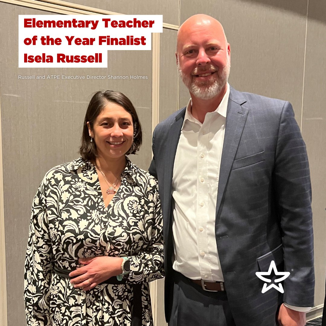We were also delighted to meet @LewisvilleISD ATPE member Isela Russell, a finalist for Elementary #TXTOY. Thank you to @tasanet for facilitating this annual celebration of #txed excellence! #ATPE is proud to sponsor.