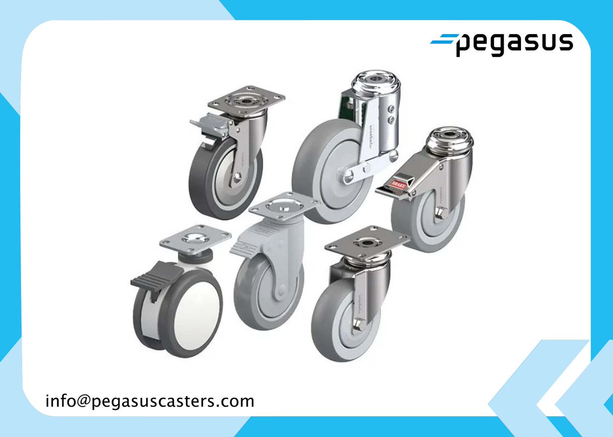 With a load Capacity up to 275 pounds, Pegasus medical-grade casters have a variety of uses including #hospitalbeds, #medicalcarts, #IVstands, and #ventilators. Contact us today - info@pegasuscasters.com.

#lightduty #shockabsorbing #ergonomic