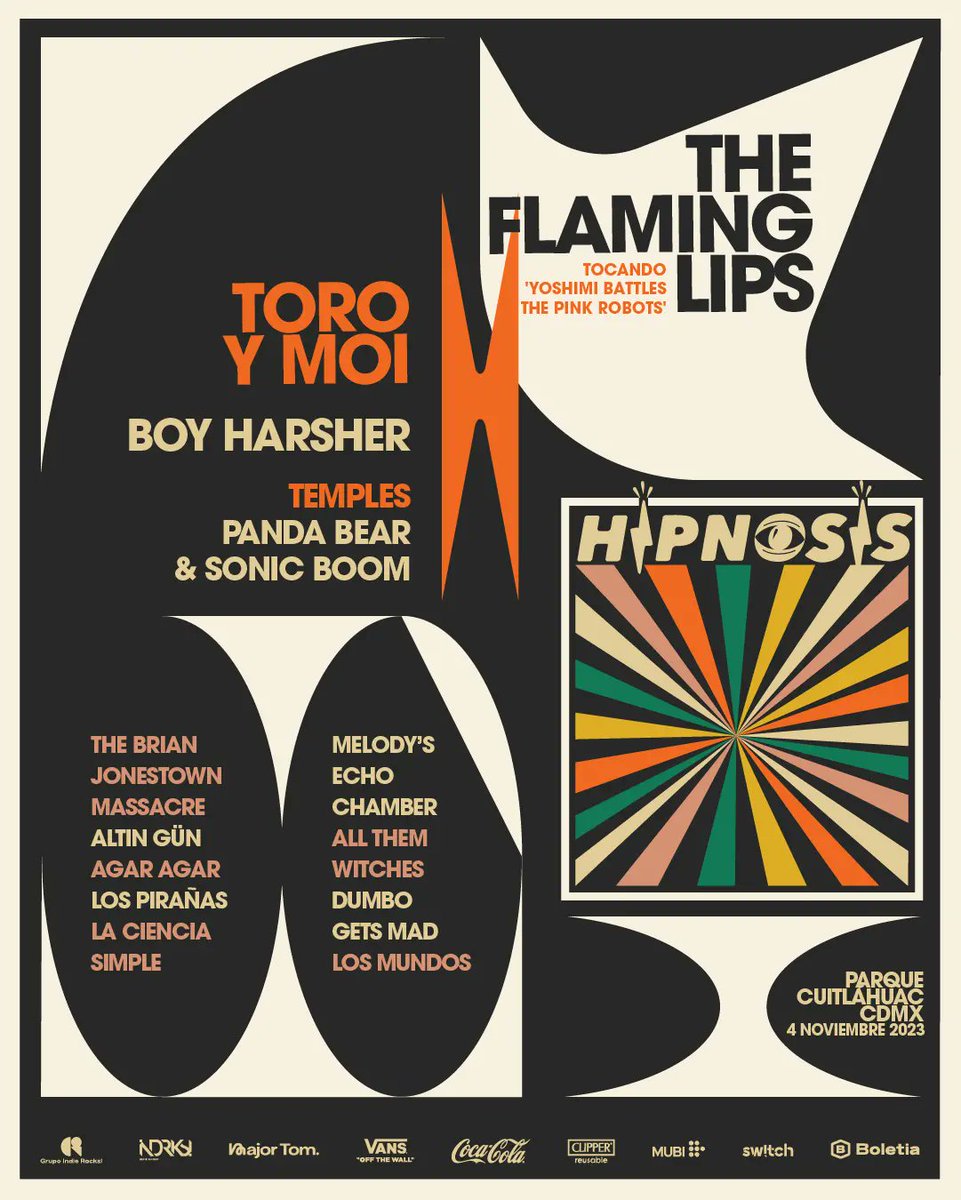 FILTERMexico's tweet image. ¿Sin boletos para @HipnosisMX? 🤔

El próximo lunes vamos a regalar algunos para que se lacen al festival el 4 de noviembre para ver a The Flaming Lips, The Brian Jonestown Massacre, Altin Gün, Dumbo Gets Mad y muchos más.

Por lo pronto vayan dándole RT a este tweet. 👁