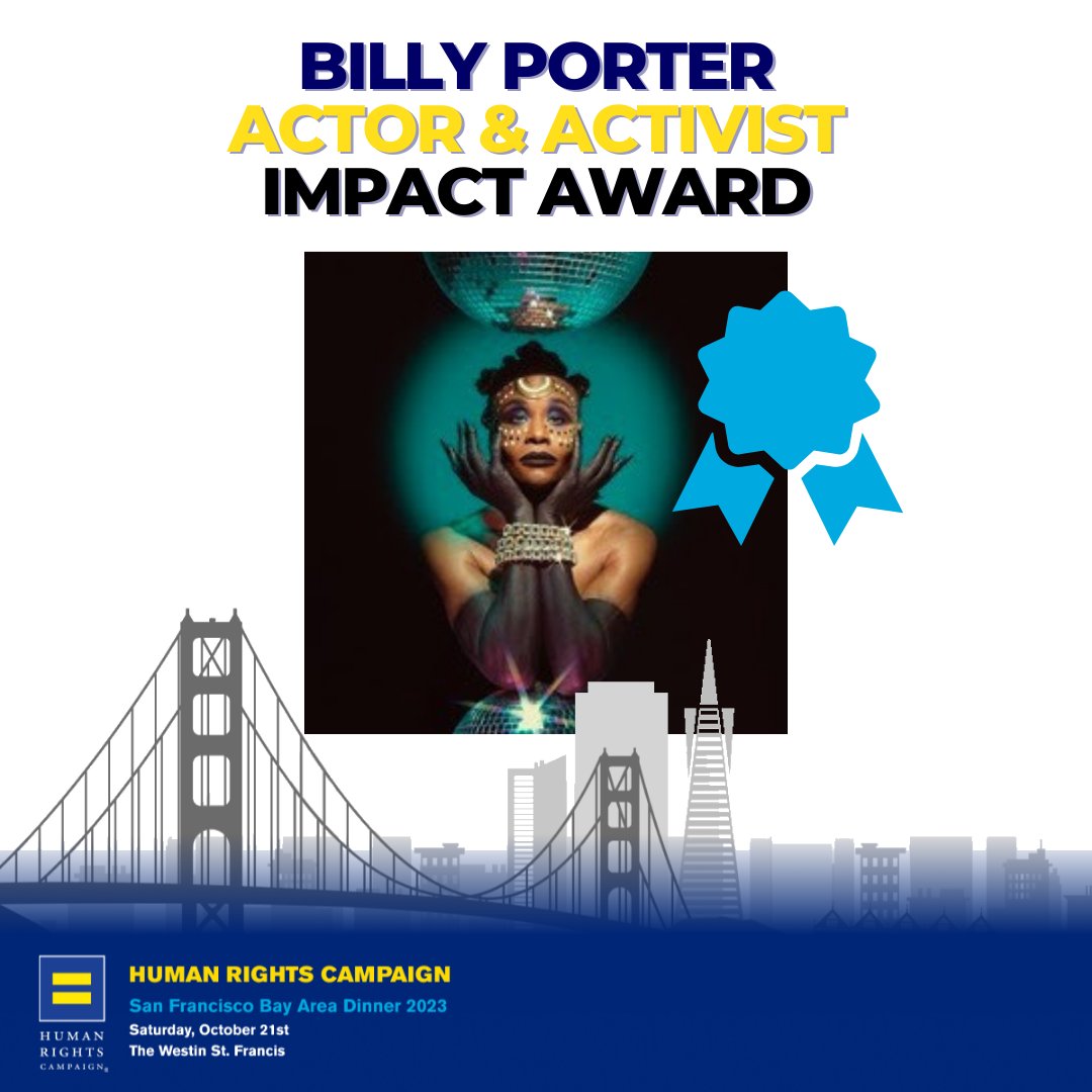 HRC SF Bay Area (@hrcsf) on Twitter photo The iconic <a href="/theebillyporter/">Billy Porter</a> will be presented the Impact Award!
Purchase your ticket : tr.ee/Go5SG7H-EI The iconic <a href="/theebillyporter/">Billy Porter</a> will be presented the Impact Award!
Purchase your ticket : tr.ee/Go5SG7H-EI
