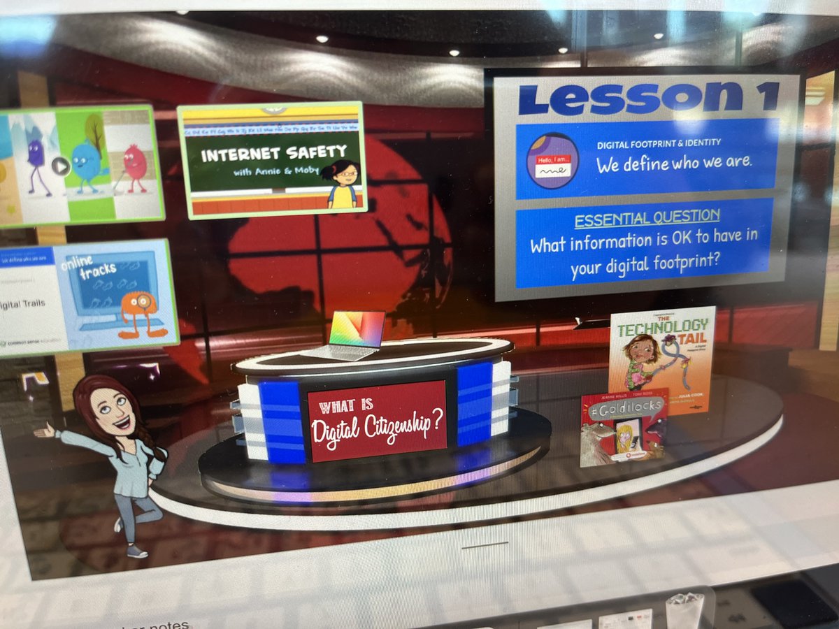 Mrs_Atkins's tweet photo. 1st &amp; 2nd graders @ClearElementary celebrating #DigCitWeek learning about Technology Tails with @racheljpruett &amp; @cses_tech! This digital footprint story reminds students to think before they post because what they do online tells a story that follows them! #ComalDigitalLearning https://t.co/qTqHfUV8kf