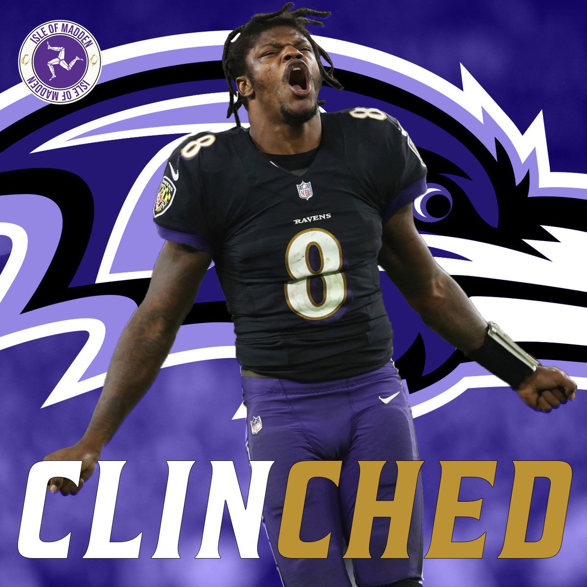 IsleOfMadden's tweet photo. Congratulations to the Baltimore Ravens for clinching a playoff position! https://t.co/knuwD5gz5S