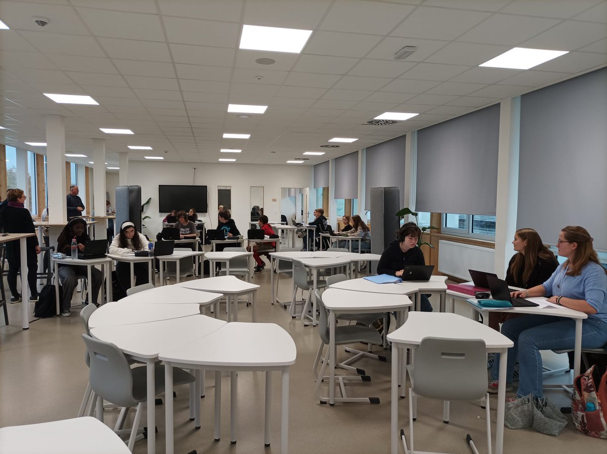 ceparacena's tweet image. Day three of the mobility #Erasmus #TrainingForTransformation, observing various classes in the #Ágora classrooms where students are working autonomously. It's inspiring to see the students in their learning journey!" @AuladelFuturoEs @fcl_euschoolnet @sepiegob @FormProfAnd