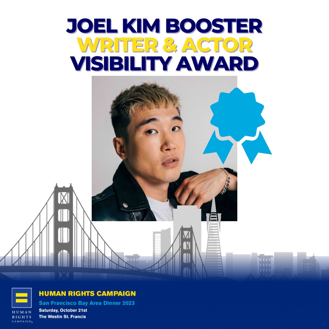 HRC SF Bay Area (@hrcsf) on Twitter photo THEE <a href="/ihatejoelkim/">Joel Kim Booster</a> will be awarded with the Visibility Award.
Purchase your ticket : tr.ee/Go5SG7H-EI THEE <a href="/ihatejoelkim/">Joel Kim Booster</a> will be awarded with the Visibility Award.
Purchase your ticket : tr.ee/Go5SG7H-EI