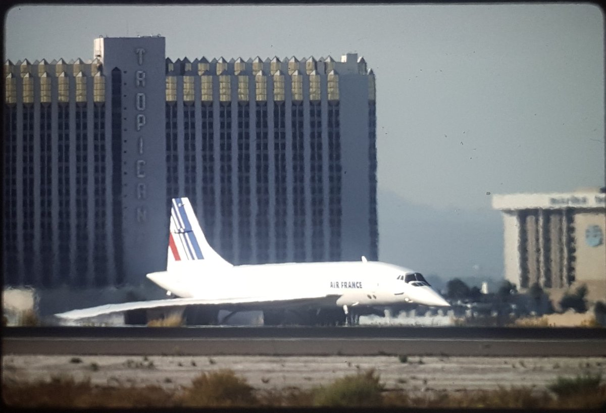 Air France Concorde visits Las Vegas. The Tropicana and Marina Hotels. All of the Concorde aircrafts were retired in 2003.