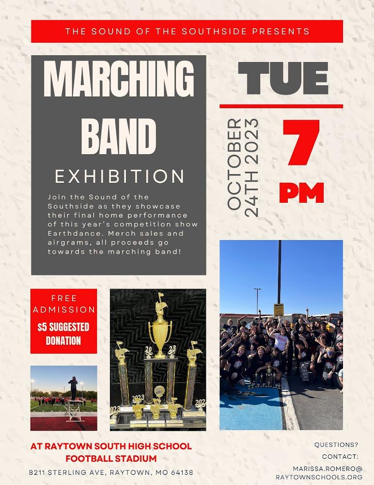 RQSFineArts's tweet image. We hope you will join us this Tuesday 10/24 at @RQSSouthHigh for the Sound of the Southside exhibition performance! @RSHSSpiritClub @RSHS_Cardinals #Raytown