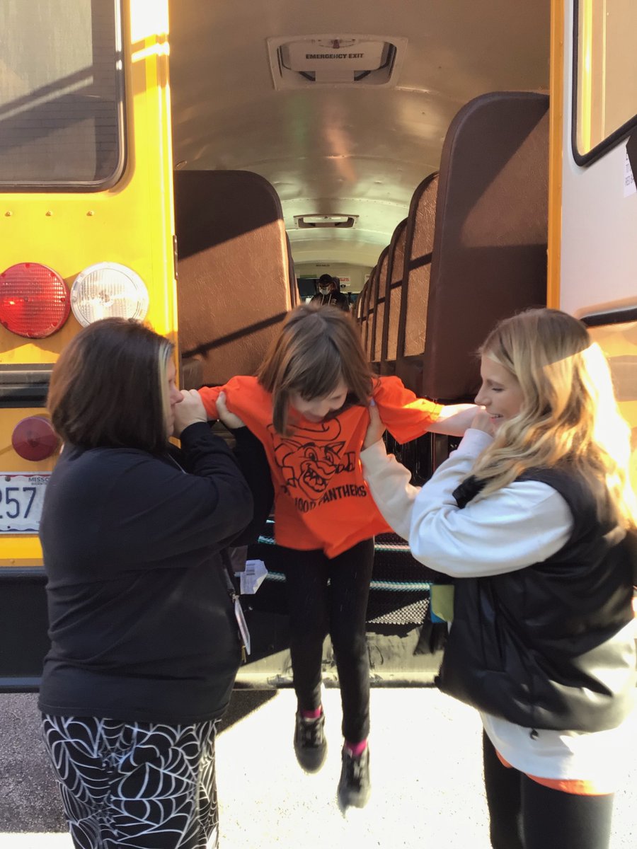 It's National School Bus Safety Week and today, the transportation department was at Parkwood Elementary School working with all of the students on emergency evacuations.