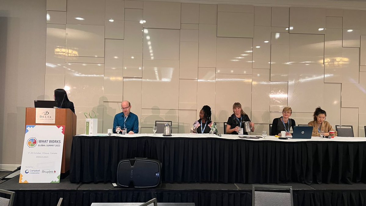 ebase_africa's tweet image. Today presenting at #WWGS2023, @PenkaBogne as a member of the policy and engagement panel, spoke on how we establish #responsive evidence system to facilitate the access and use of evidence by #policymakers in Francophone Africa. 
#EIDM
@IDRC_CRDI  @WWGS2023 @CampbellReviews