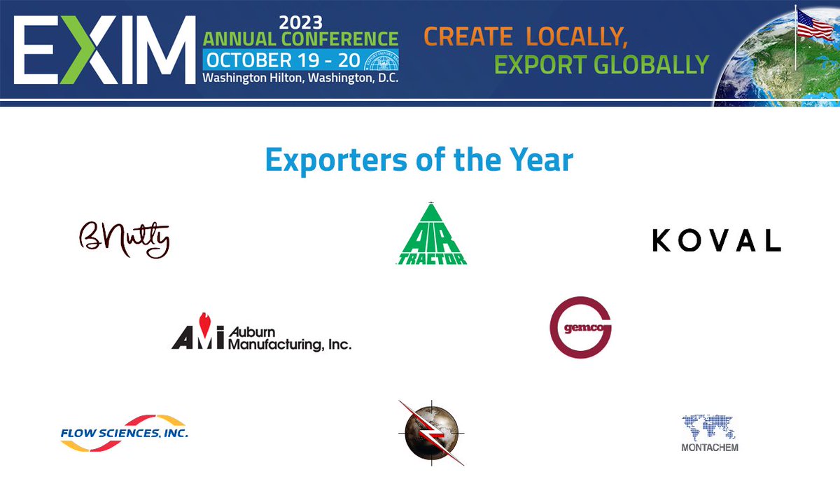 EximBankUS's tweet photo. Our first-ever #MMIA Deal of the Year Award goes to @AquatechIntl, a minority-owned small business committed to manufacturing exports in America. EXIM financing can support domestic projects with an export nexus, a topic of convo at #EXIM23
Read more: https://t.co/W1UhFOz1vZ https://t.co/uHRqfXxgen