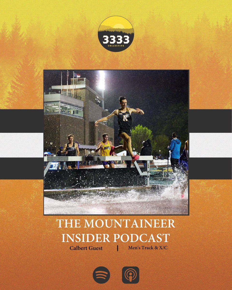 3333Collective's tweet image. The next episode of The Mountaineer Insider Podcast will have your App State Fandom running wild! @kaiden__smith caught up with @AppTF_XC star Calbert Guest! Go download the episode! You don’t want to miss it! 

linktr.ee/mountaineerins…