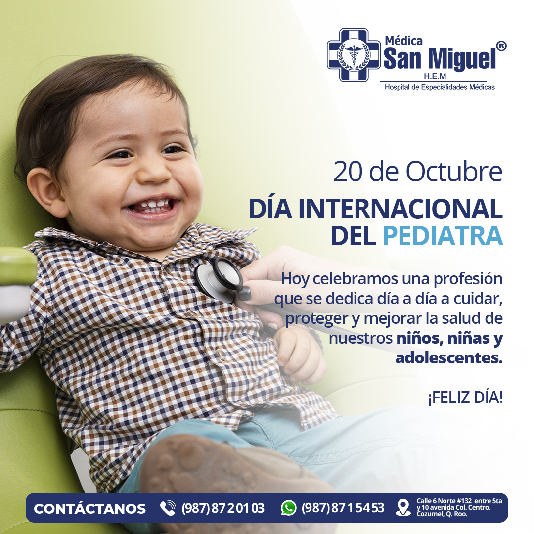 Hosp_MSM's tweet photo. 20 de Octubre | Día internacional del pediatra 👨‍⚕️👩‍⚕️
En este día, celebramos la labor de todos los especialistas en pediatría, quienes cuidan diariamente a nuestros niñas, niños y adolescentes con todo el cariño 🥰 #HospitalMédicaSanMiguel🫶🏼
#Cozumel https://t.co/dzPJiytKTj