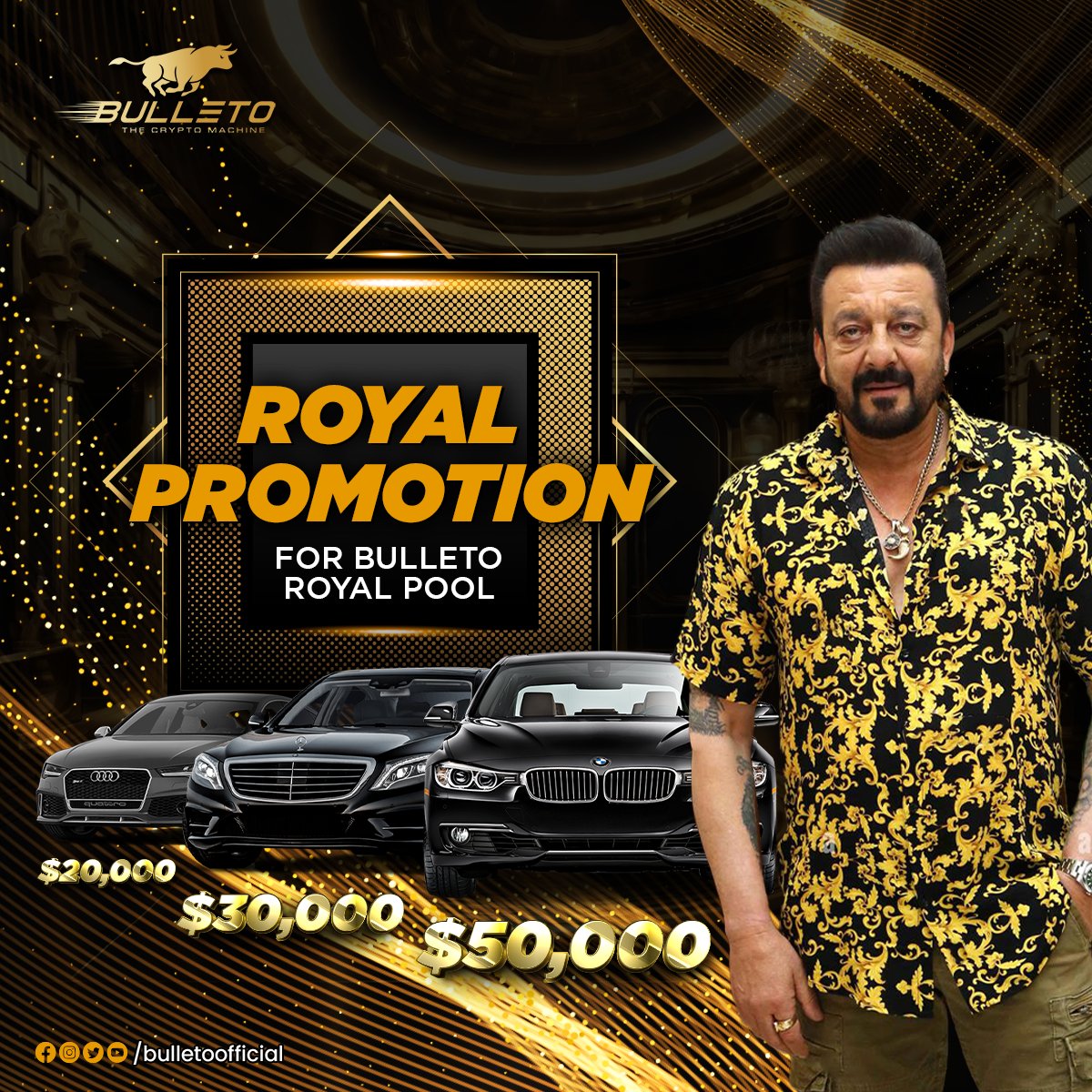 blovenetwork5's tweet photo. Join the Royal Promotion with Sanju Baba! 😎
Dive into the Bulleto Royal Pool and unlock a world of luxury!
#Sanjaydutt #Bulleto #BulletoCommunity #RoyalPool #RoyalPoolRoyalPromotion #Bitcoin #BTC #BulletoTreasure #sanjubaba #sanjayduttfans #wincar #BulletoRoyalPool https://t.co/1qu2mNRLyJ