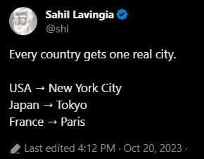SteveFaktor's tweet photo. Nah

Australia - Sydney + Melbourne 
Brazil - Rio de Janeiro + Sao Paulo
Italy - Rome + Florence + Milan  
Spain - Madrid + Barcelona https://t.co/73BWmFtcOh