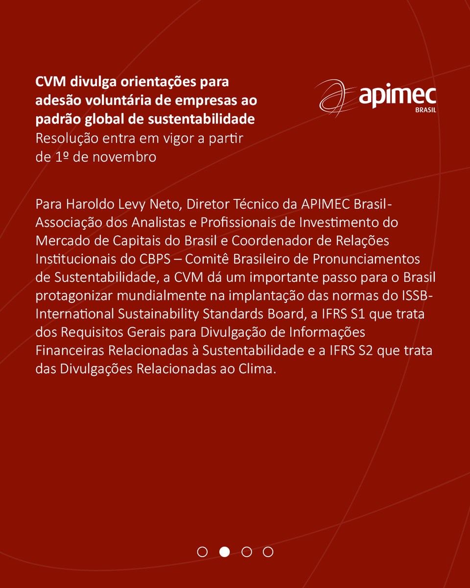 ApimecBrasil's tweet photo. .
.
.
#APIMECBrasil #CVM #CBPS #mercadode capitais #sustentabilidade #RSS1 #mercadodecapitaisdobrasil #ESG #ISSBinternationalsustainabilitystandards board https://t.co/6ELRKYJCOc