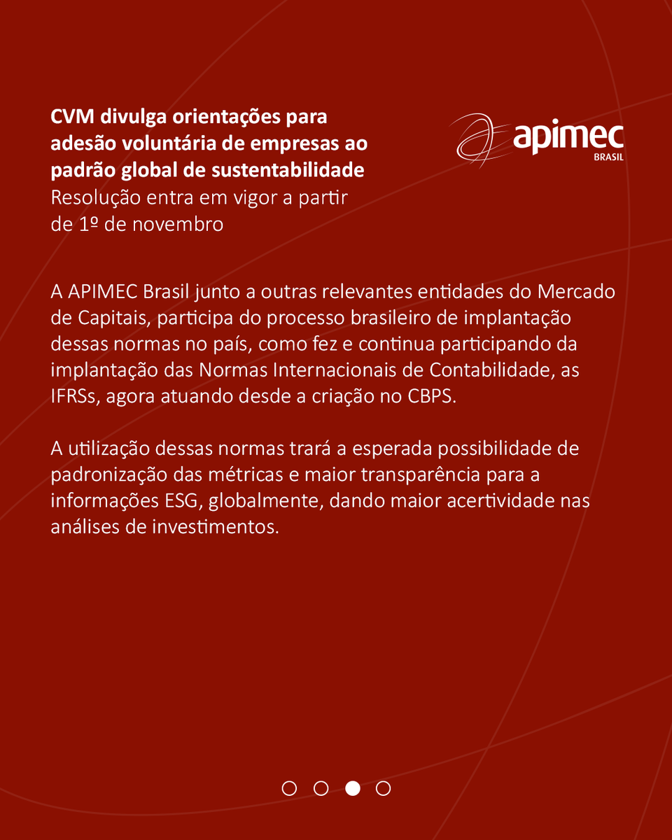 ApimecBrasil's tweet photo. .
.
.
#APIMECBrasil #CVM #CBPS #mercadode capitais #sustentabilidade #RSS1 #mercadodecapitaisdobrasil #ESG #ISSBinternationalsustainabilitystandards board https://t.co/6ELRKYJCOc