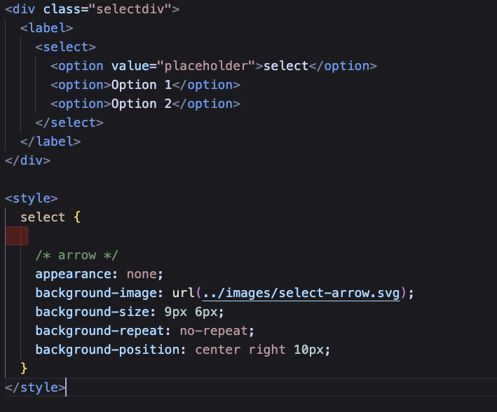 kimi_data's tweet photo. This is how I figured out how to change drop down arrow today! 
Learning and growing 😊

#webdev #Coding #frontend #withastro
@astrodotbuild #100DaysOfCode 
#HTML #CSS https://t.co/ollPHJJNVY