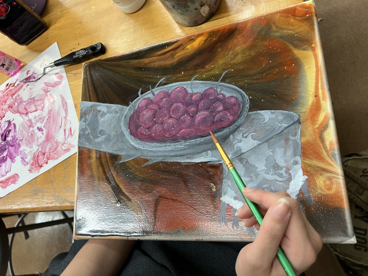 Love the progress on these new Drawing and Painting II paintings! #WeAreVPA
