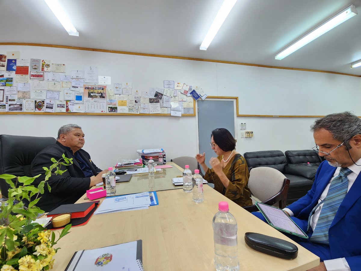 SRSG UNDRR Ms. Mami Mizutori is currently on her official mission to the Kingdom of Tonga 🇹🇴. Yesterday, he had discussions on DRR matters with @Huakavameiliku @fekita_u @sevenitini #WTAD2023 #SRSGVisit #Tonga