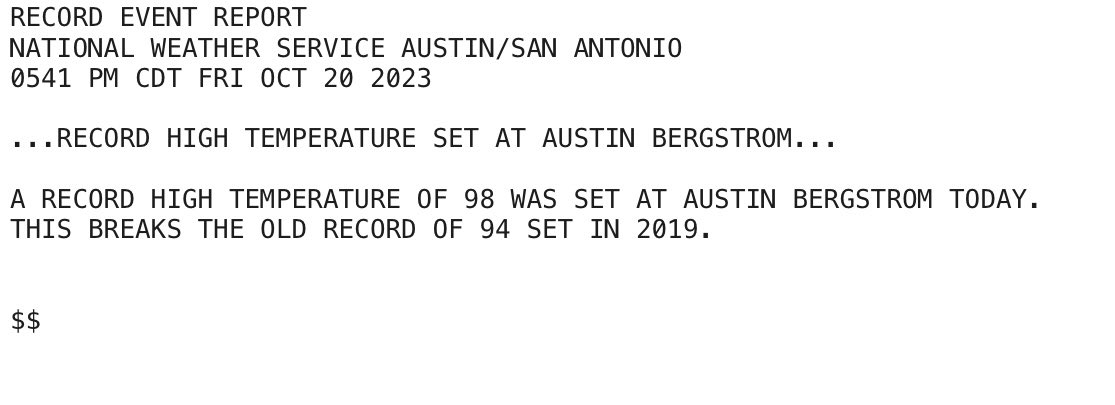 TravisCOSW's tweet photo. No surprise here … record warmth in Austin today. #atxwx https://t.co/GJ7nY2E8i6